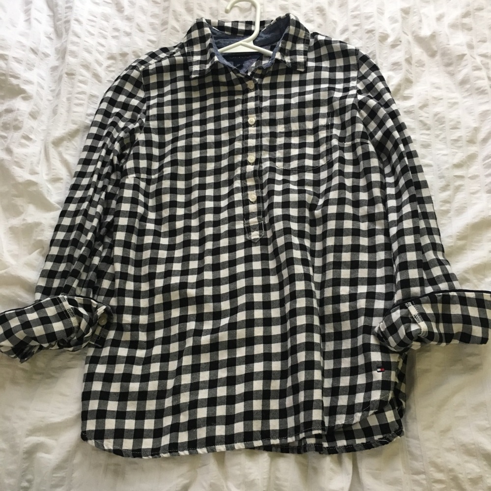 Gingham collared shirt